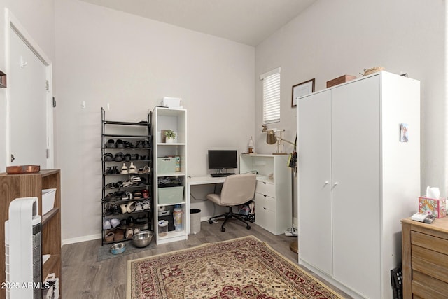 office featuring dark wood-type flooring