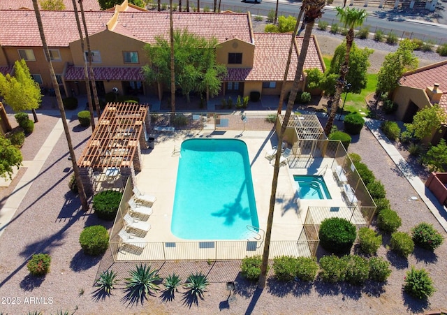 view of pool featuring a patio