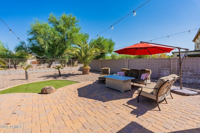 view of patio with an outdoor living space