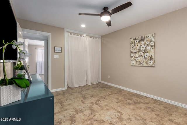 8155 E Columbus Ave, Scottsdale, AZ 85251 - unfurnished bedroom with ceiling fan and recessed lighting