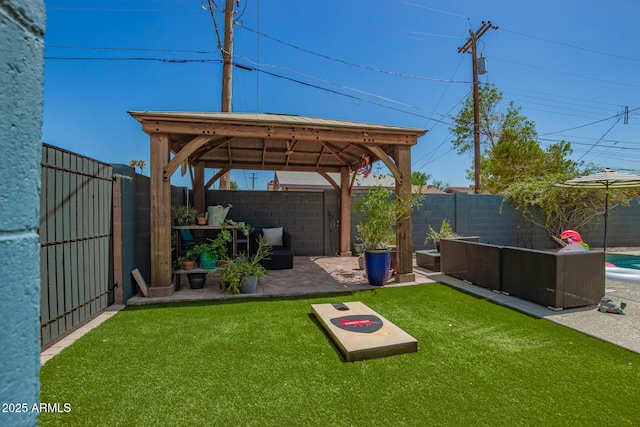 8155 E Columbus Ave, Scottsdale, AZ 85251 - fenced backyard with a gazebo, a patio area, and outdoor lounge area
