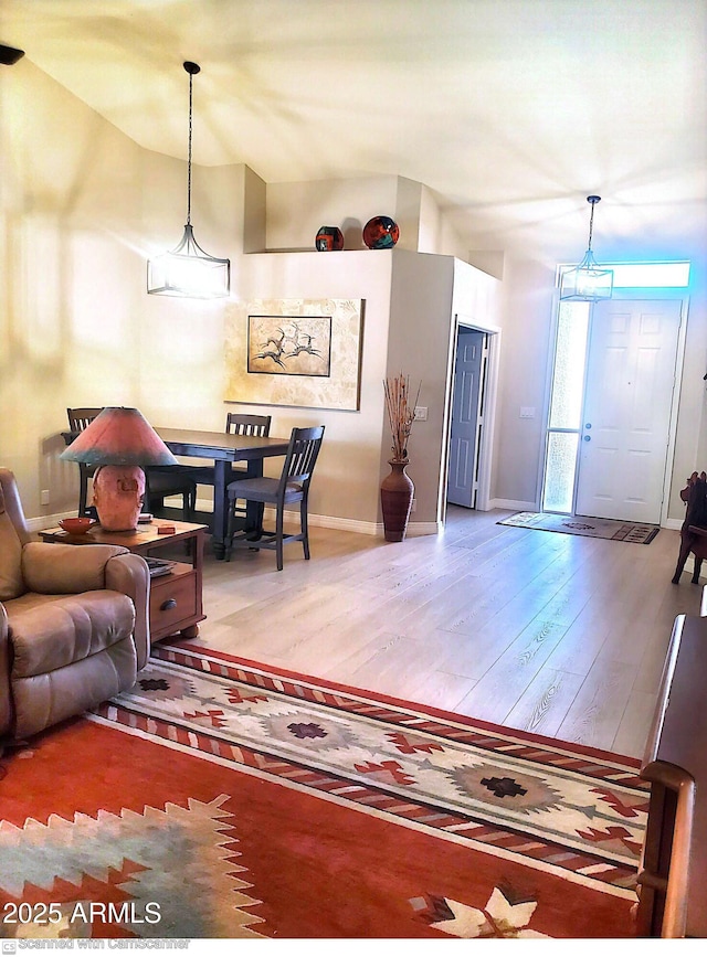 living room with wood-type flooring