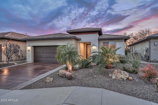 view of front of home featuring a garage