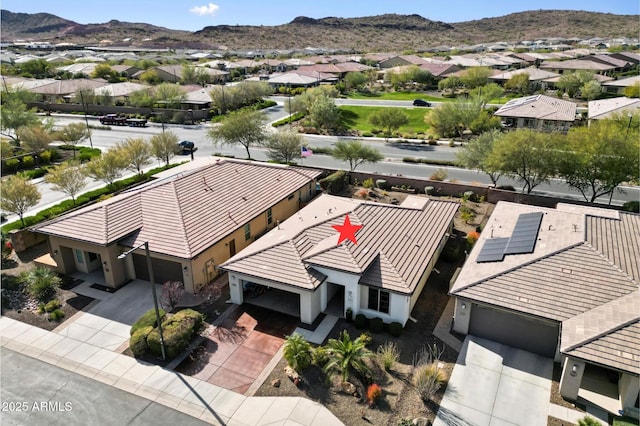 drone / aerial view with a mountain view