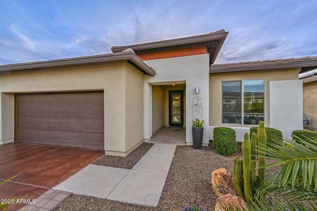 property entrance featuring a garage