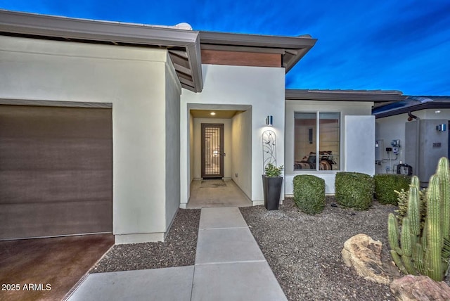 entrance to property with a garage