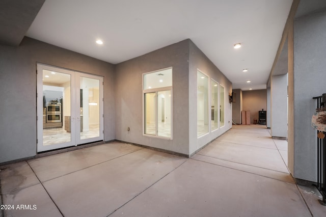 hall featuring french doors