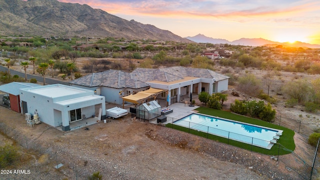 exterior space with a mountain view