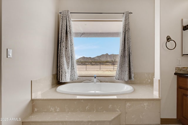 11266 W Calle Con Queso, Casa Grande, AZ 85194 - full bath featuring vanity, a garden tub, and a mountain view