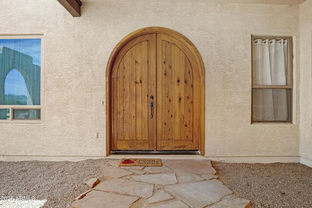 11266 W Calle Con Queso, Casa Grande, AZ 85194 - doorway to property featuring stucco siding