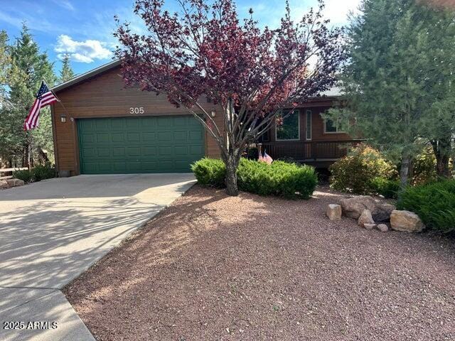 305 W Houston Mesa Rd, Payson, AZ 85541 - view of front of property featuring a garage and concrete driveway
