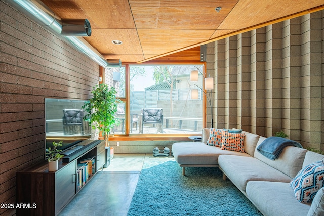 sunroom / solarium with wood ceiling