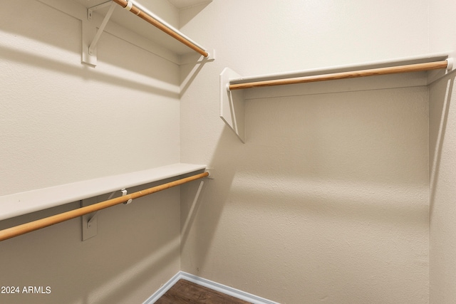 walk in closet featuring dark hardwood / wood-style floors