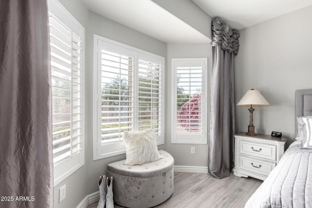 bedroom featuring light wood-type flooring