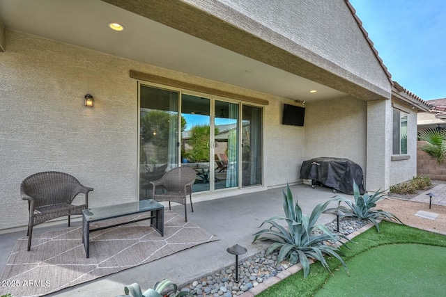 view of patio featuring area for grilling