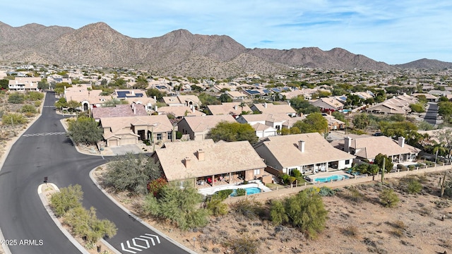 aerial view featuring a mountain view