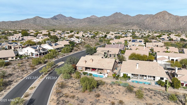 drone / aerial view with a mountain view