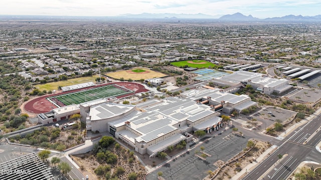 bird's eye view featuring a mountain view