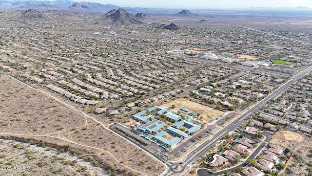 aerial view with a mountain view