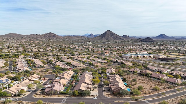 aerial view featuring a mountain view