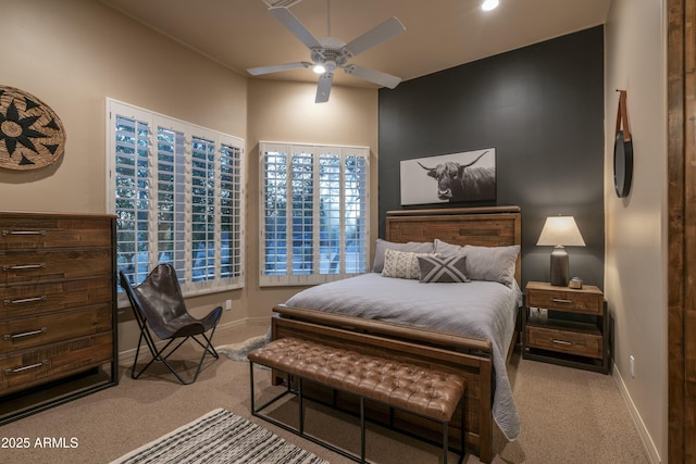 25031 N Paso Trl, Scottsdale, AZ 85255 - carpeted bedroom with baseboards and ceiling fan