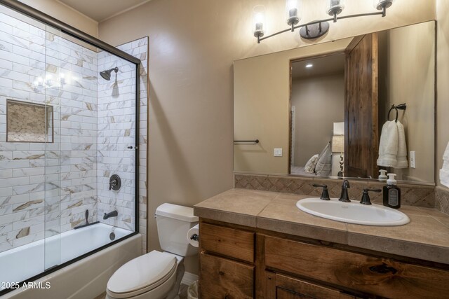 25031 N Paso Trl, Scottsdale, AZ 85255 - bathroom with enclosed tub / shower combo, toilet, and vanity