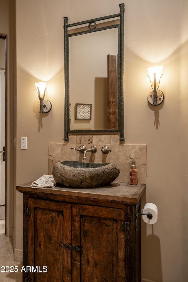 25031 N Paso Trl, Scottsdale, AZ 85255 - bathroom with vanity and tasteful backsplash