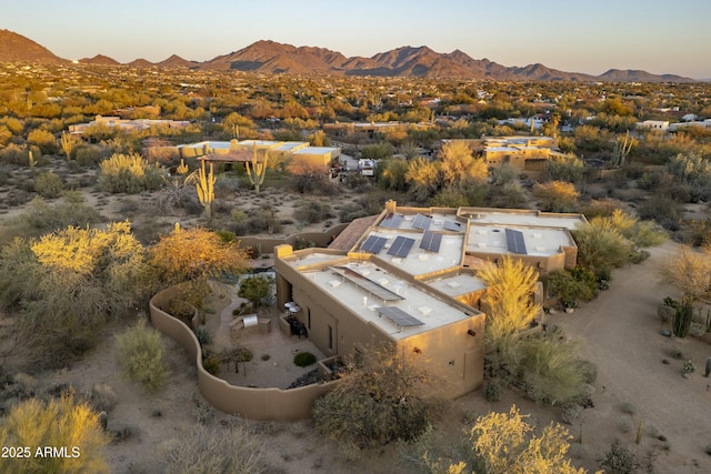 25031 N Paso Trl, Scottsdale, AZ 85255 - aerial view at dusk with a mountain view