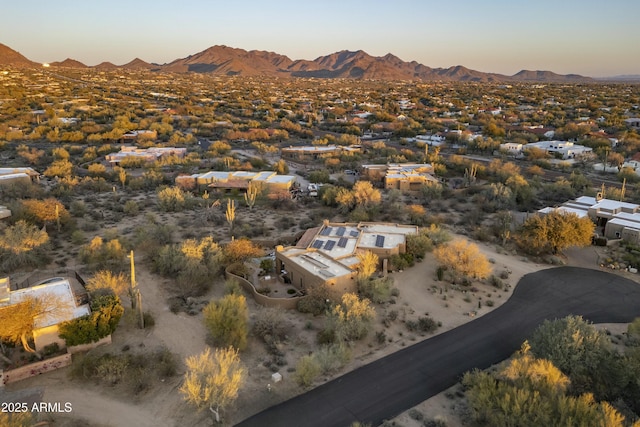 25031 N Paso Trl, Scottsdale, AZ 85255 - aerial view at dusk featuring a mountain view