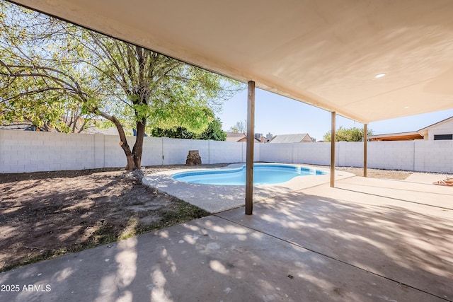 view of pool featuring a patio