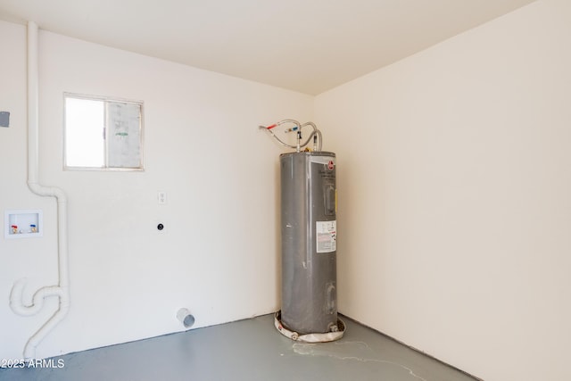 utility room with water heater