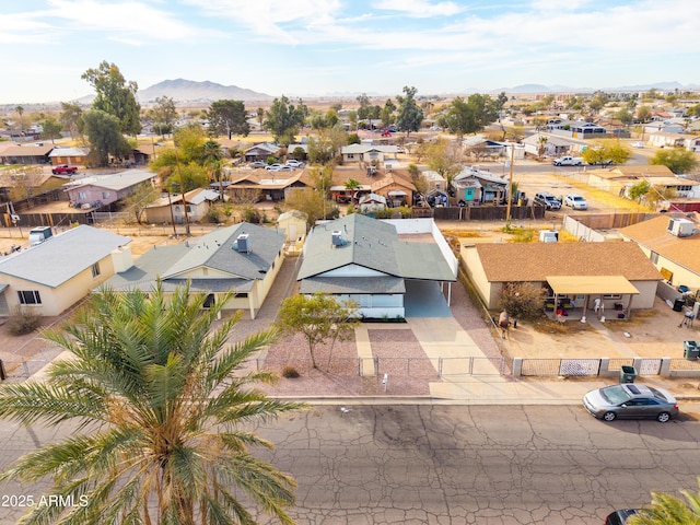 bird's eye view with a mountain view