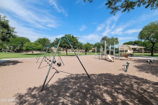 view of community jungle gym