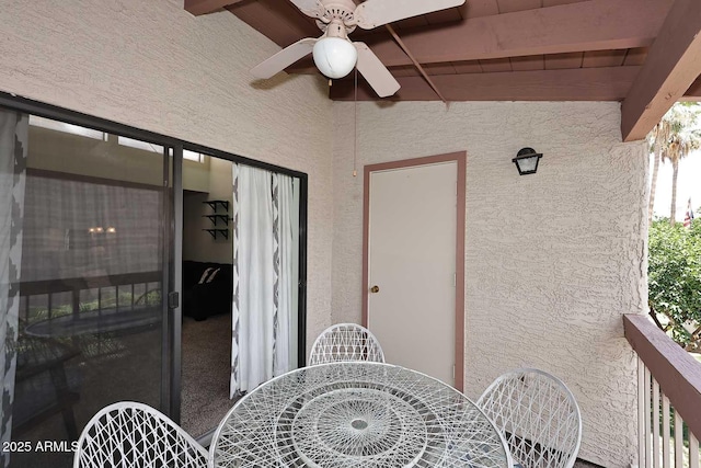 205 N 74th St Unit 248, Mesa, AZ 85207 - balcony with outdoor dining area and a ceiling fan