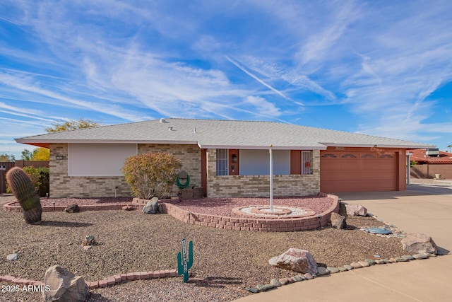 ranch-style home featuring a garage