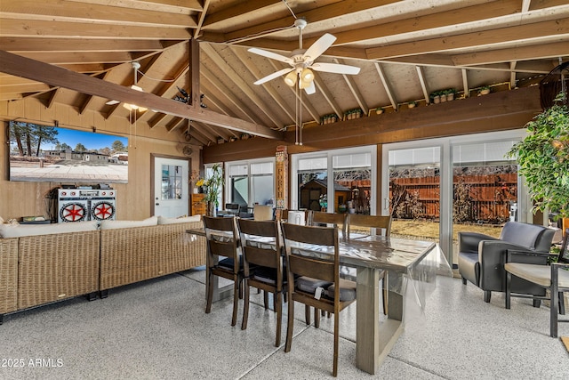 3207 N Steves Blvd, Flagstaff, AZ 86004 - interior space with lofted ceiling and ceiling fan