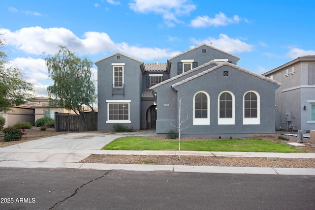 4221 S Fireside Ct, Gilbert, AZ 85297 - mediterranean / spanish-style home with stucco siding and a tile roof