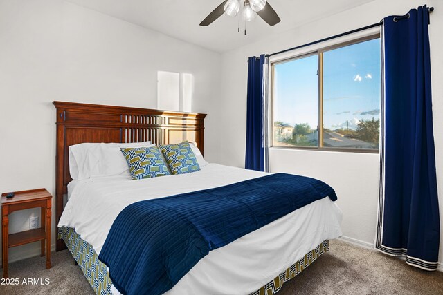 4221 S Fireside Ct, Gilbert, AZ 85297 - carpeted bedroom featuring a ceiling fan and baseboards