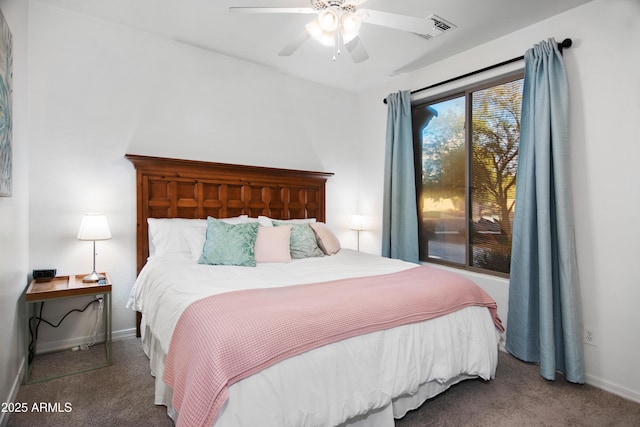 4221 S Fireside Ct, Gilbert, AZ 85297 - bedroom with carpet, baseboards, and ceiling fan