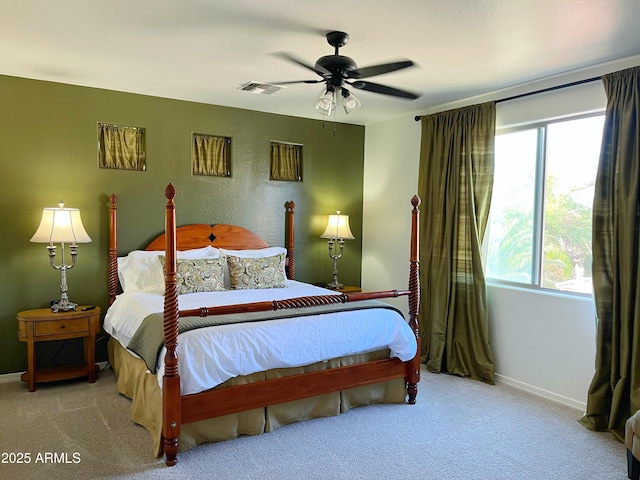 4221 S Fireside Ct, Gilbert, AZ 85297 - carpeted bedroom featuring baseboards and a ceiling fan