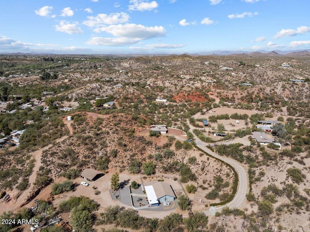 aerial view with a mountain view