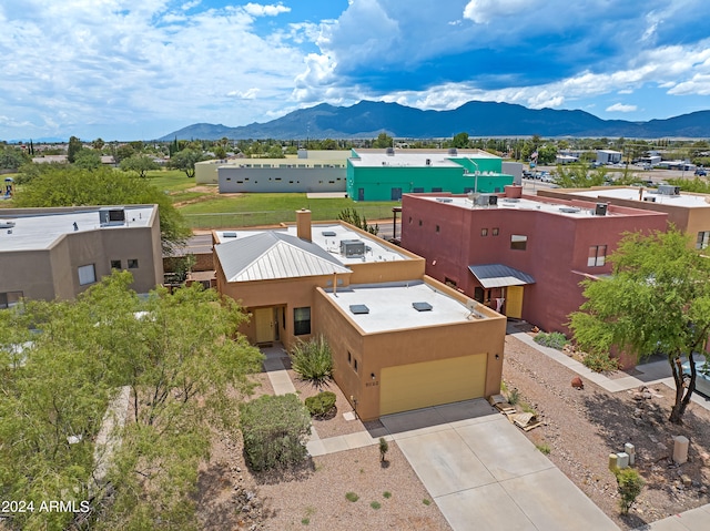 drone / aerial view with a mountain view