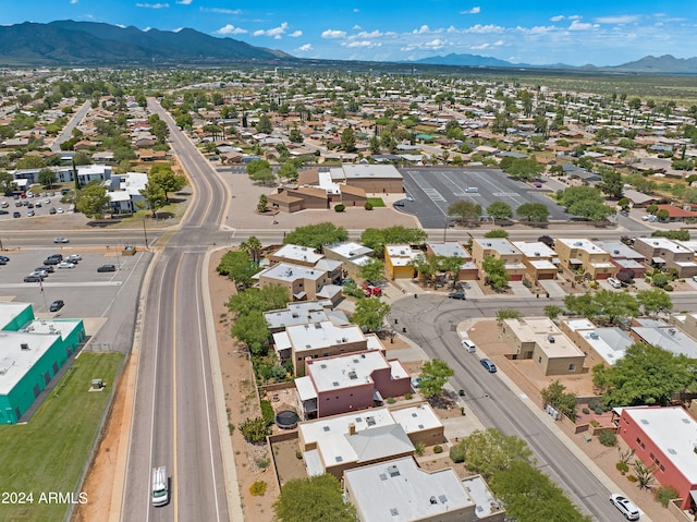 drone / aerial view with a mountain view