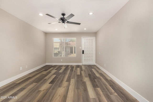 17228 N 16th Dr Unit 3, Phoenix, AZ 85023 - spare room with a ceiling fan, recessed lighting, and dark wood finished floors