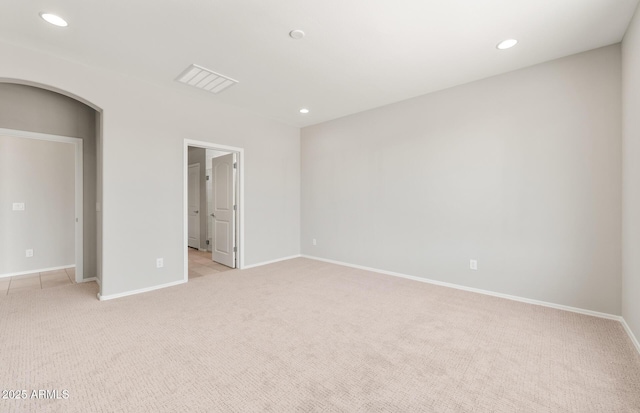 26949 W Lone Cactus Dr, Buckeye, AZ 85396 - unfurnished bedroom with light colored carpet, recessed lighting, and baseboards