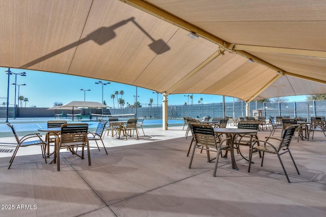 view of patio / terrace featuring a water view