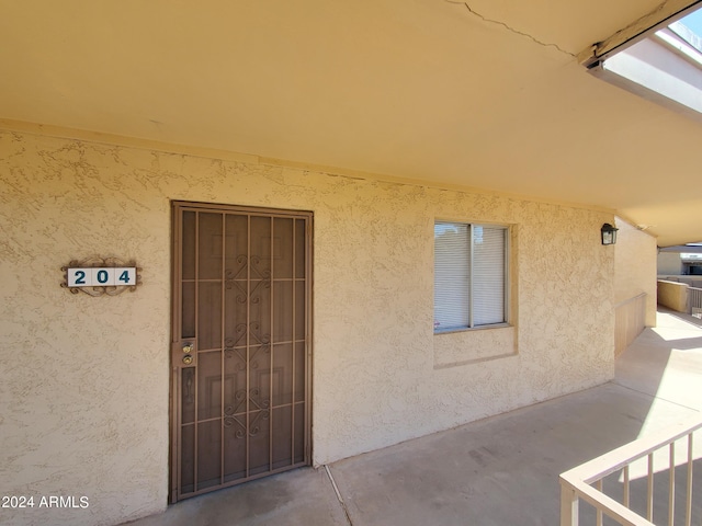 view of doorway to property