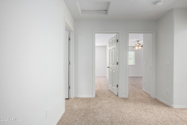 corridor with light carpet