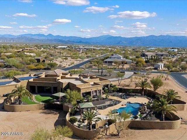 aerial view featuring a mountain view