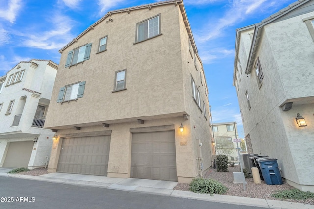 exterior space featuring a garage